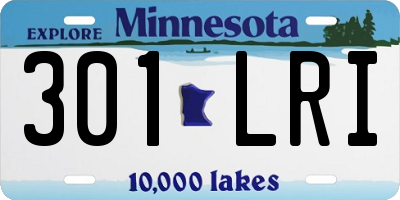 MN license plate 301LRI