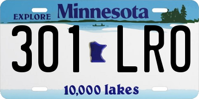 MN license plate 301LRO