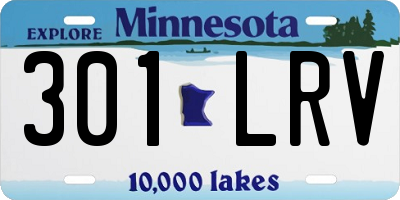 MN license plate 301LRV