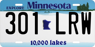 MN license plate 301LRW
