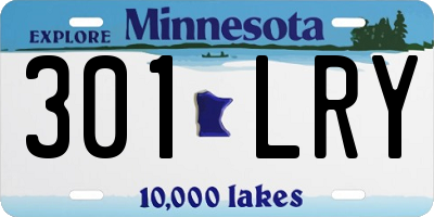 MN license plate 301LRY