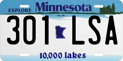 MN license plate 301LSA
