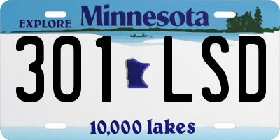 MN license plate 301LSD