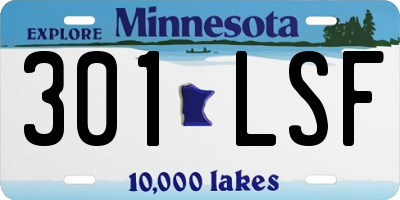 MN license plate 301LSF