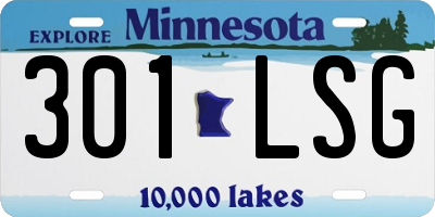 MN license plate 301LSG