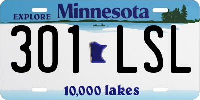 MN license plate 301LSL