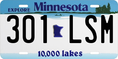 MN license plate 301LSM