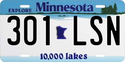 MN license plate 301LSN
