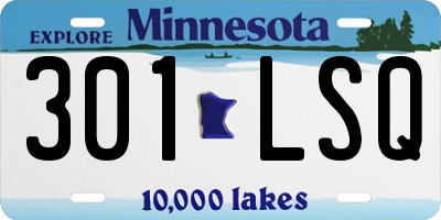 MN license plate 301LSQ