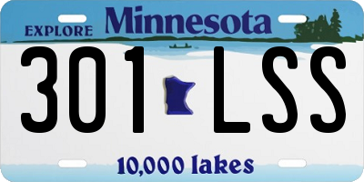 MN license plate 301LSS