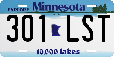 MN license plate 301LST
