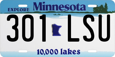 MN license plate 301LSU