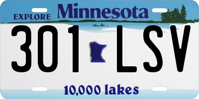 MN license plate 301LSV