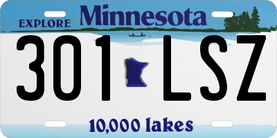 MN license plate 301LSZ