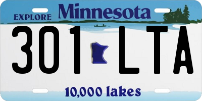 MN license plate 301LTA
