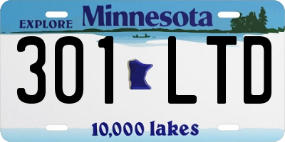 MN license plate 301LTD