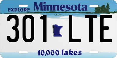 MN license plate 301LTE
