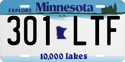 MN license plate 301LTF