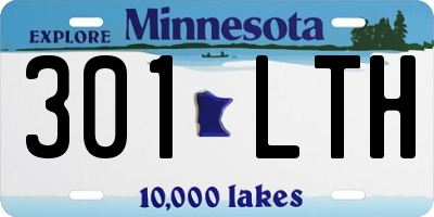 MN license plate 301LTH