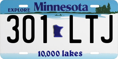 MN license plate 301LTJ