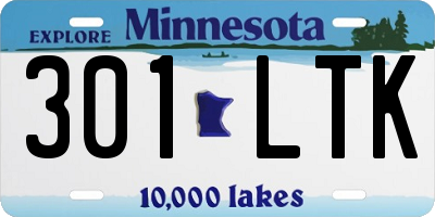 MN license plate 301LTK