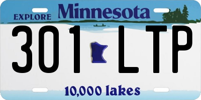 MN license plate 301LTP