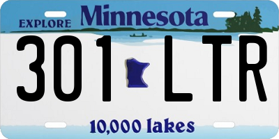 MN license plate 301LTR
