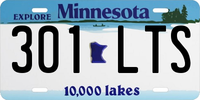 MN license plate 301LTS
