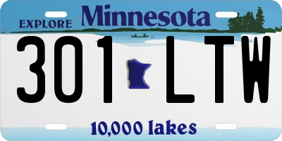 MN license plate 301LTW
