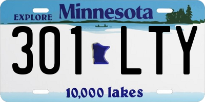 MN license plate 301LTY