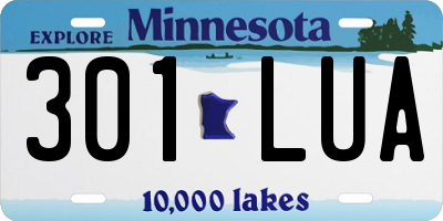 MN license plate 301LUA