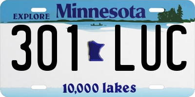 MN license plate 301LUC