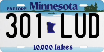 MN license plate 301LUD