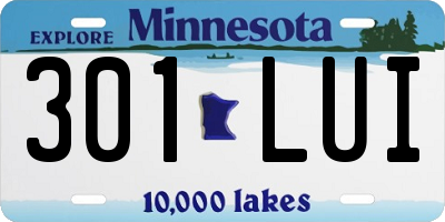 MN license plate 301LUI