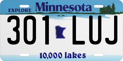 MN license plate 301LUJ