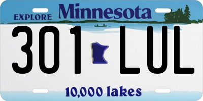 MN license plate 301LUL