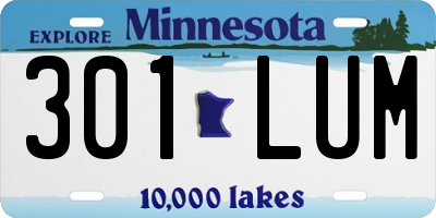 MN license plate 301LUM
