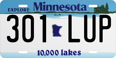 MN license plate 301LUP