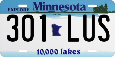 MN license plate 301LUS