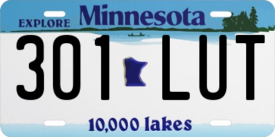MN license plate 301LUT