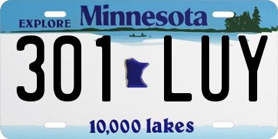 MN license plate 301LUY
