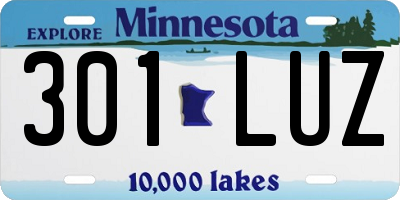 MN license plate 301LUZ