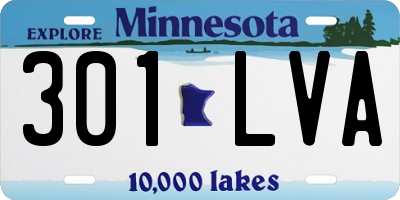 MN license plate 301LVA
