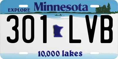 MN license plate 301LVB