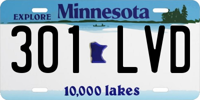 MN license plate 301LVD