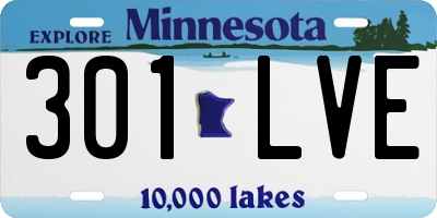MN license plate 301LVE