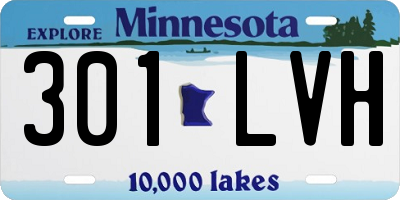 MN license plate 301LVH