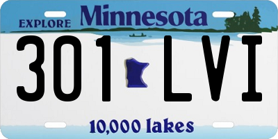 MN license plate 301LVI