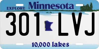 MN license plate 301LVJ
