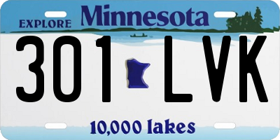 MN license plate 301LVK